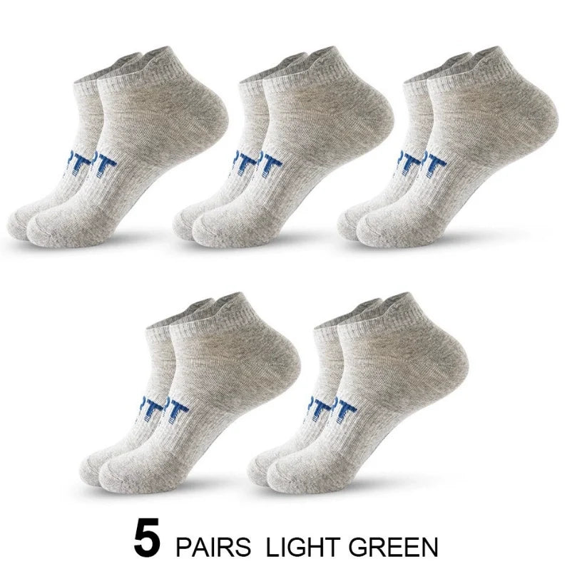 ROYALUCK 5 Pairs Mens Ankle Athletic Low Cut Sports Socks Cushioned Running Cotton Socks