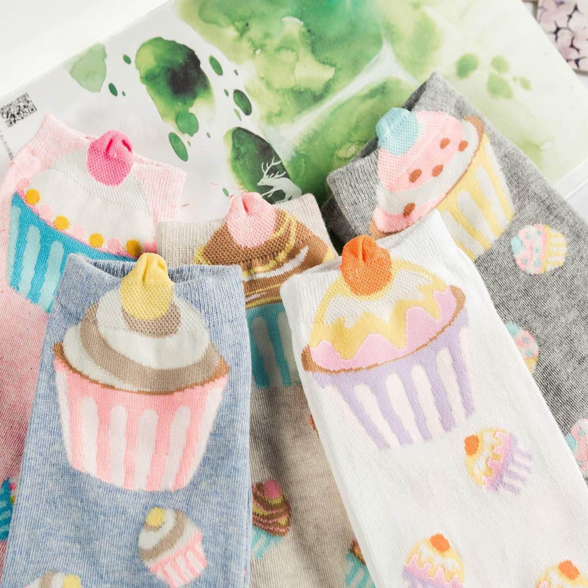 SWEET CUPCAKE WOMEN'S LOW CUT SOCKS