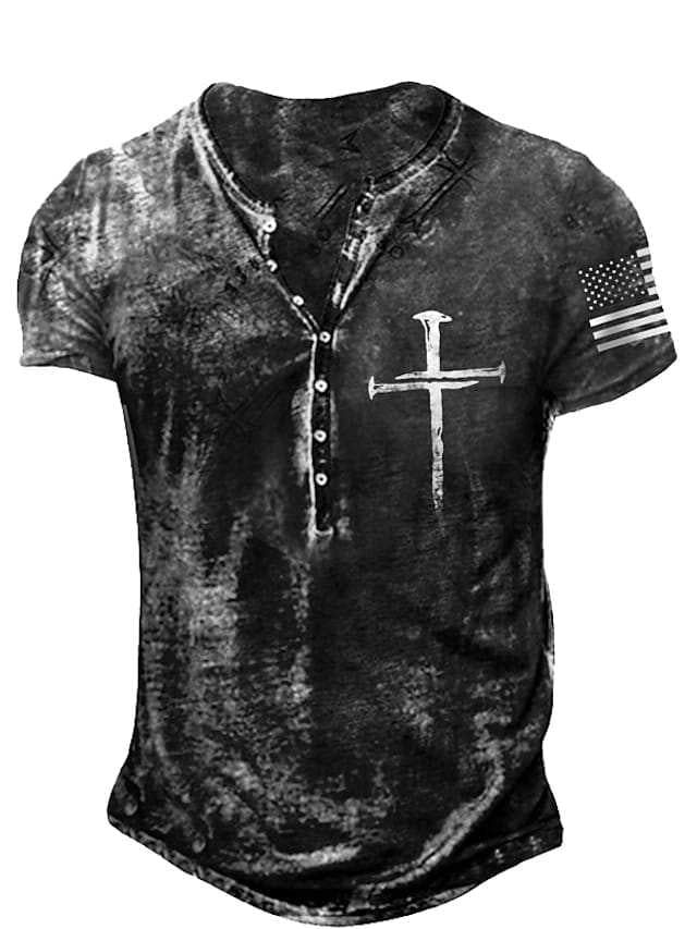 Men's 3D Digital Printed T-shirt Stylish Short Sleeve Top