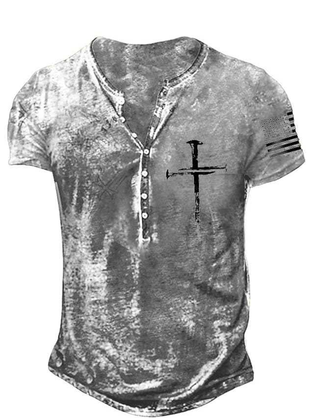 Men's 3D Digital Printed T-shirt Stylish Short Sleeve Top