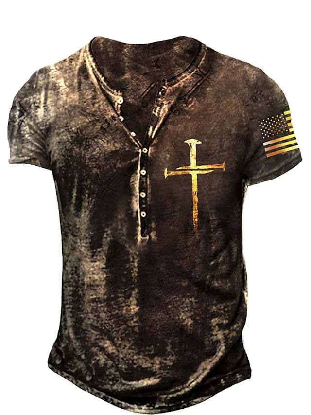 Men's 3D Digital Printed T-shirt Stylish Short Sleeve Top