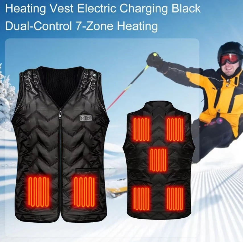 USB Electric Heating Vest With 7-Zone Heating & Dual-Control Heated Jacket