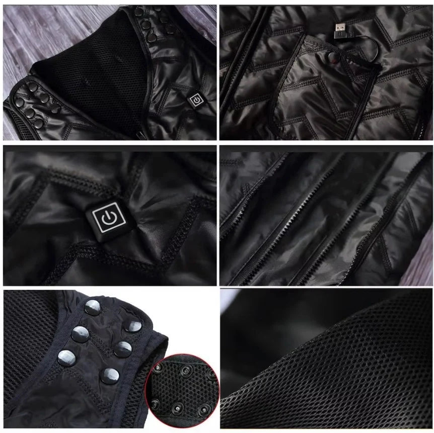USB Electric Heating Vest With 7-Zone Heating & Dual-Control Heated Jacket