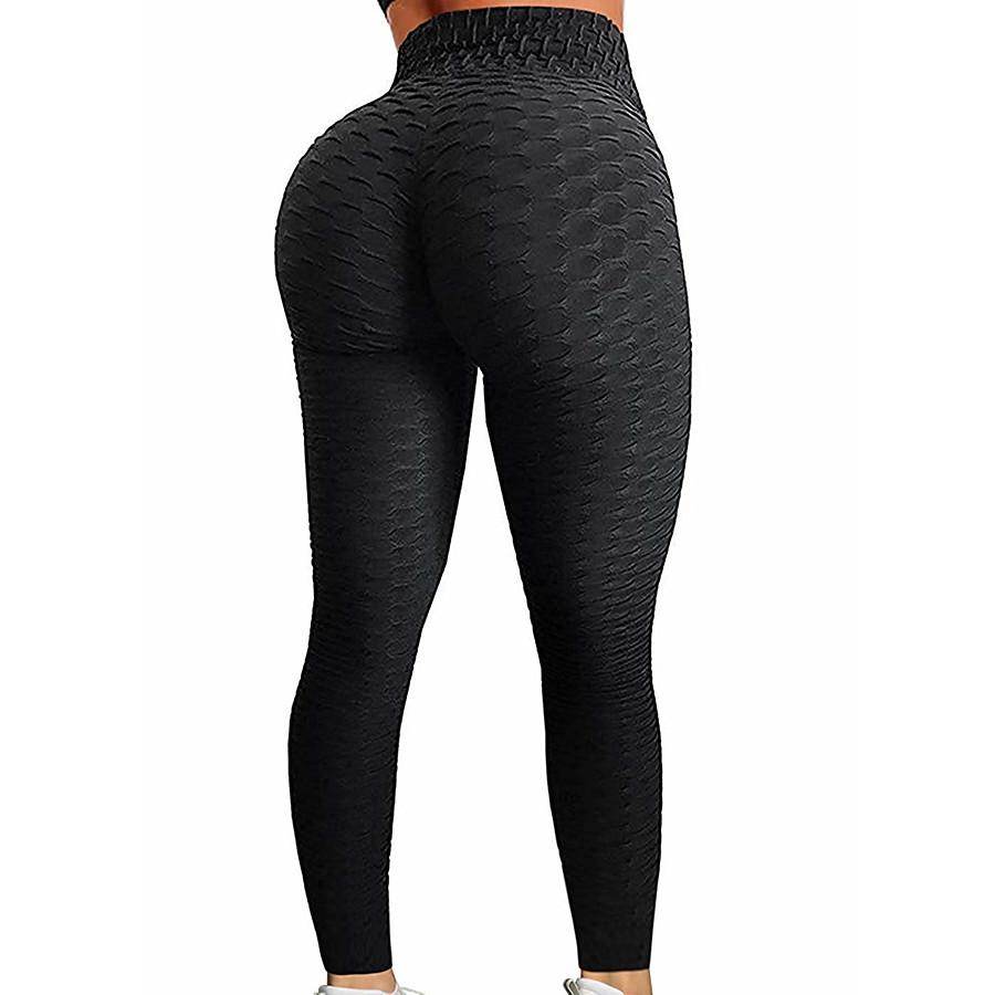 Women's High Waist Yoga Pants Scrunch Butt Ruched Butt Lifting Leggings Tummy Control White Black Purple Spandex Fitness Gym Workout Running Sports Activewear High Elasticity Skinny / Athletic