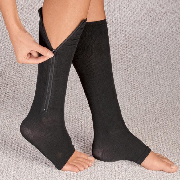 Zippered Compression Socks Support Stockings 20-30 mmHg